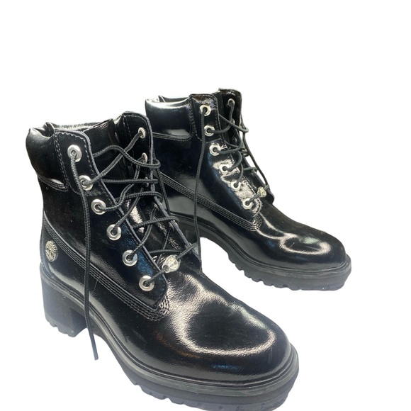 TIMBERLAND Kinsley Black Leather Patent
Lace Up Boots Size 7.5 - Picture 8 of 11
